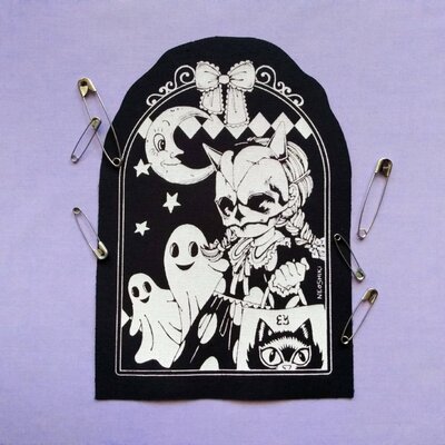 Trick or treat girl & ghosts kawaii patches