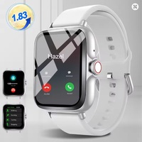 Smartwatch with Full Touch Screen – Call, Message Reminder, Music Control, Fitness Tracker Compatible with iPhone & Android (Silver, Black, Pink) - Thumbnail 6