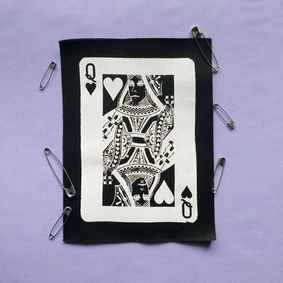 Queen of hearts punk goth patch