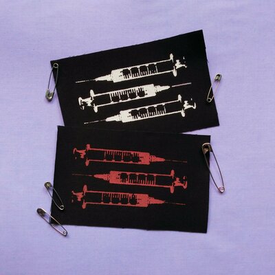 Syringe fetish punk patch