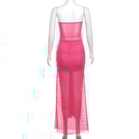 Fashionable and sexy tube top one-shoulder see-through strappy slim dress - Thumbnail 5