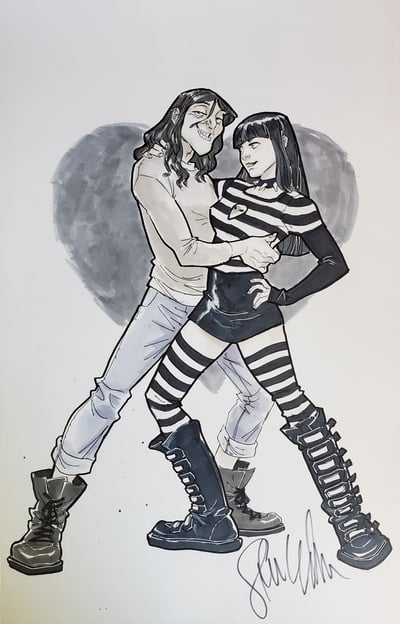 Commission - Black and White - 2 Characters