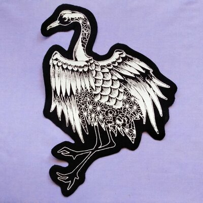 Large japanese crane back patch