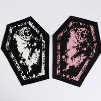 Bat & Moon Lace Coffin Goth Punk Patch - Thumbnail 1