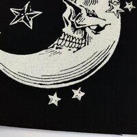 Moon Skull with Stars Goth Punk Horror Patch - Thumbnail 2