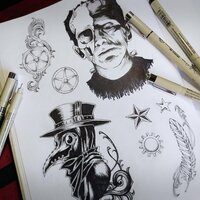 Plague Doctor Steampunk Sew-on Patches - Thumbnail 3