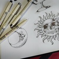 Sun & Moon Skulls Steampunk Goth Sew-on Patch Sets - Thumbnail 6