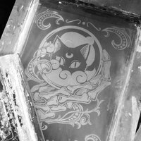 Crystal Ball with Black Cat & Skeleton Hand Goth Punk Sew-on Patches (Large version) - Thumbnail 4