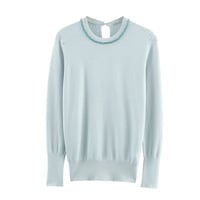 Loose pullover women's niche temperament knitted sweater - Thumbnail 2