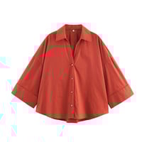 Fashionable casual long-sleeved single-breasted lapel shirt - Thumbnail 2
