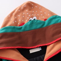 Harajuku Hamburger Embroidered Bomber Jacket - Thumbnail 3