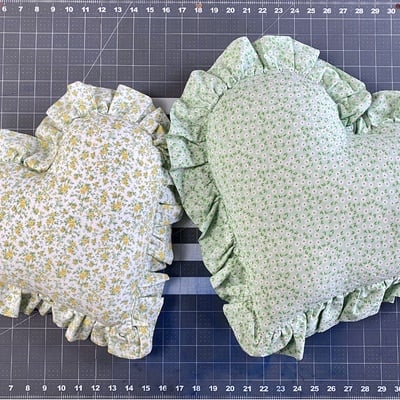 Mini ruffle heart pillow