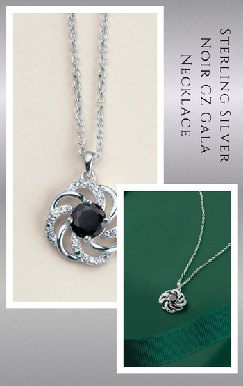 Sterling Silver Noir CZ Gala Necklace