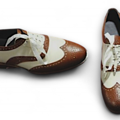 Crafted leather men brown white classic wingtip oxford lace up dress shoes
