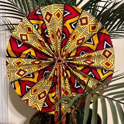 Small ankara printed fan - Thumbnail 2