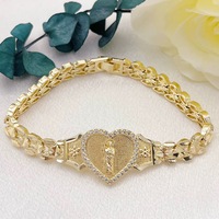 ✨💛 Sacred Elegance: Two-Tone Stainless Steel Virgin Mary Heart Bracelet 💛✨ - Thumbnail 9