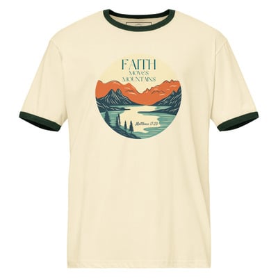 Faith moves mountains unisex ringer t-shirt