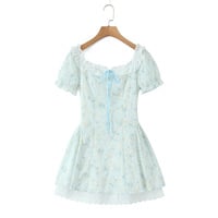 Lace Crochet Embroidery Print Small Fresh Versatile Doll Dress - Thumbnail 2