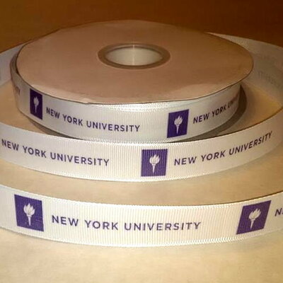 7/8" new york university inspired custom printed grosgrain ribbon