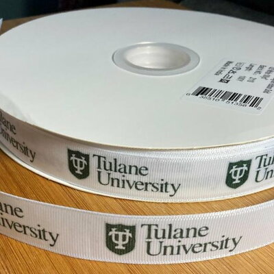 7/8" tulane university inspired custom printed grosgrain ribbon