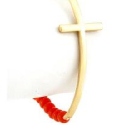 Matte/bead cross bracelet:$