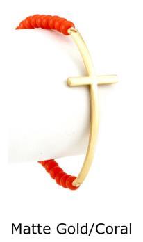 Matte/bead cross bracelet:$