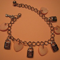 Pink Shell Heart Charm Bracelet