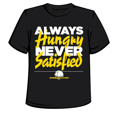 Unisex dark grey heather crews - always hungry shirt - Thumbnail 3