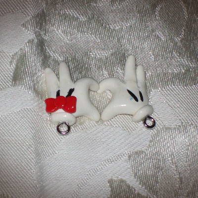 Minnie & mickey heart friendship necklace set