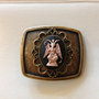 Antique Brass Cameo Belt Buckle, Baphomet-2