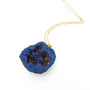 Large Titanium Cobalt Geode Necklace-2