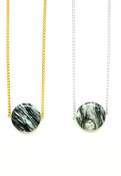 Minimalist Spiderweb Jasper Necklace