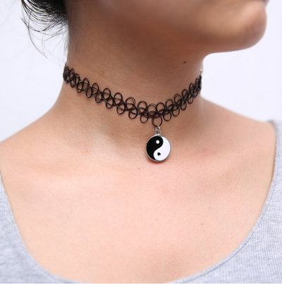yin&yang tattoo choker