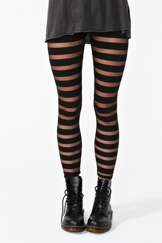 Mesh striped leggings Outlet