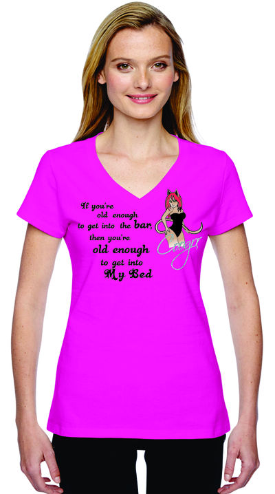 Naughty cougar: "if you are old enough to get into the bar...t-shirts