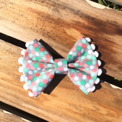 Polka-dot pom-pom bow