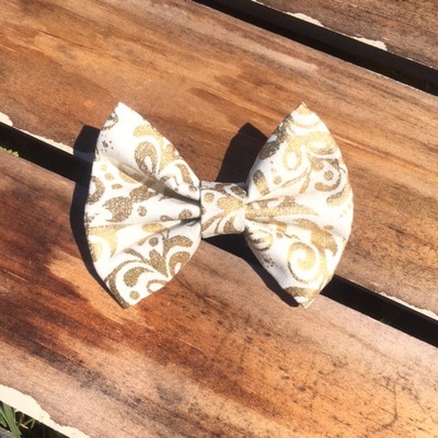 Gold & creme bow