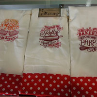 Kitchen Sass Collection: Its Gettin Hot in Here Embroidered Kitchen Towel  In Cherry Red Polka Dot - Thumbnail 3