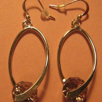 Smoky Quartz Crystal Dangle Earrings