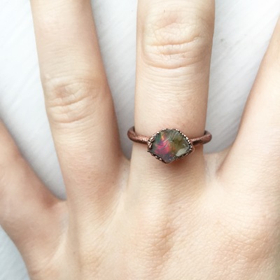 Raw opal ring