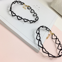 Set Of Heart Suede Choker- 2 design - Thumbnail 3