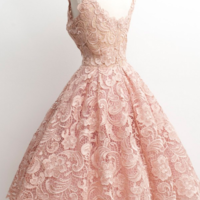 Lace A-Line Short Prom Dress,Homecoming Dress,Graduation Dress,Party Dress F31 - Thumbnail 1