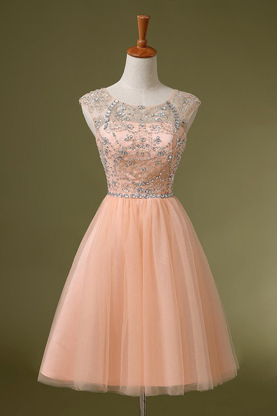 Tulle Beading Pretty A-Line Homecoming Dress,Short Prom Dresses,Cocktail Dress,Homecoming Dress,Graduation Dress,Party Dress F114