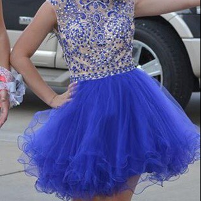 Royal blue a-line beading homecoming dress,short prom dresses,cocktail dress,homecoming dress,graduation dress,party dress,short homecoming dress f143