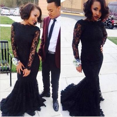 Lace Long Sleeve Sexy Long Prom Dress,Prom Dress,Evening Dress,Prom Dresses,BG223