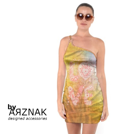  One Shoulder Ring Trim Body con Dress-Jamaica