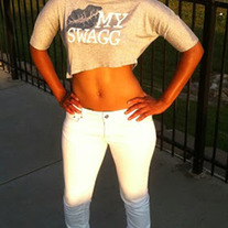 Women Kiss My Swagg Croptop (Grey/Navy/White)