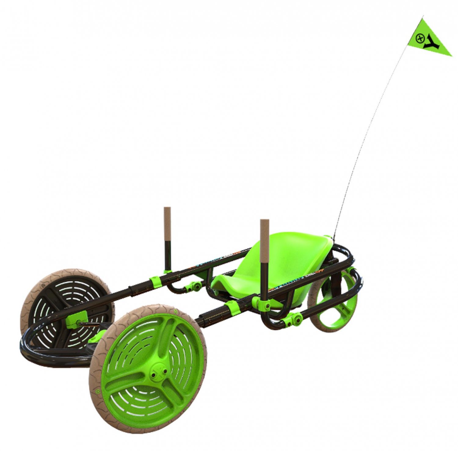 YBike Explorer 2.0 Kids 3Wheel RideOn GoKart Bicycle, Green