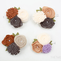 Multi-Flower Brooch - Medium, Fall Colors