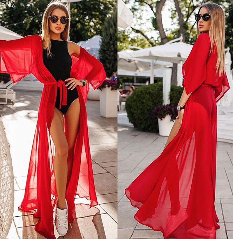 Red bathing suit cover up Clearance